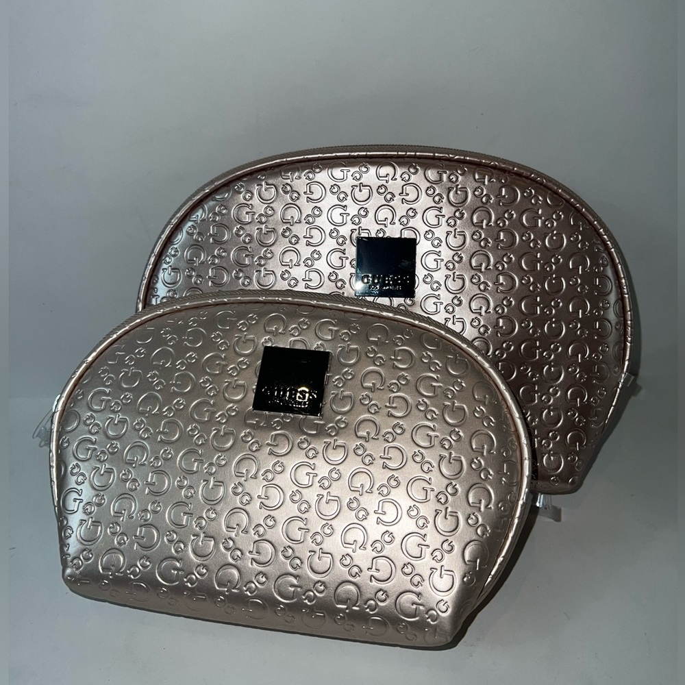 |Los Angeles Guess Duo Cosmetics bag| Rose Gold